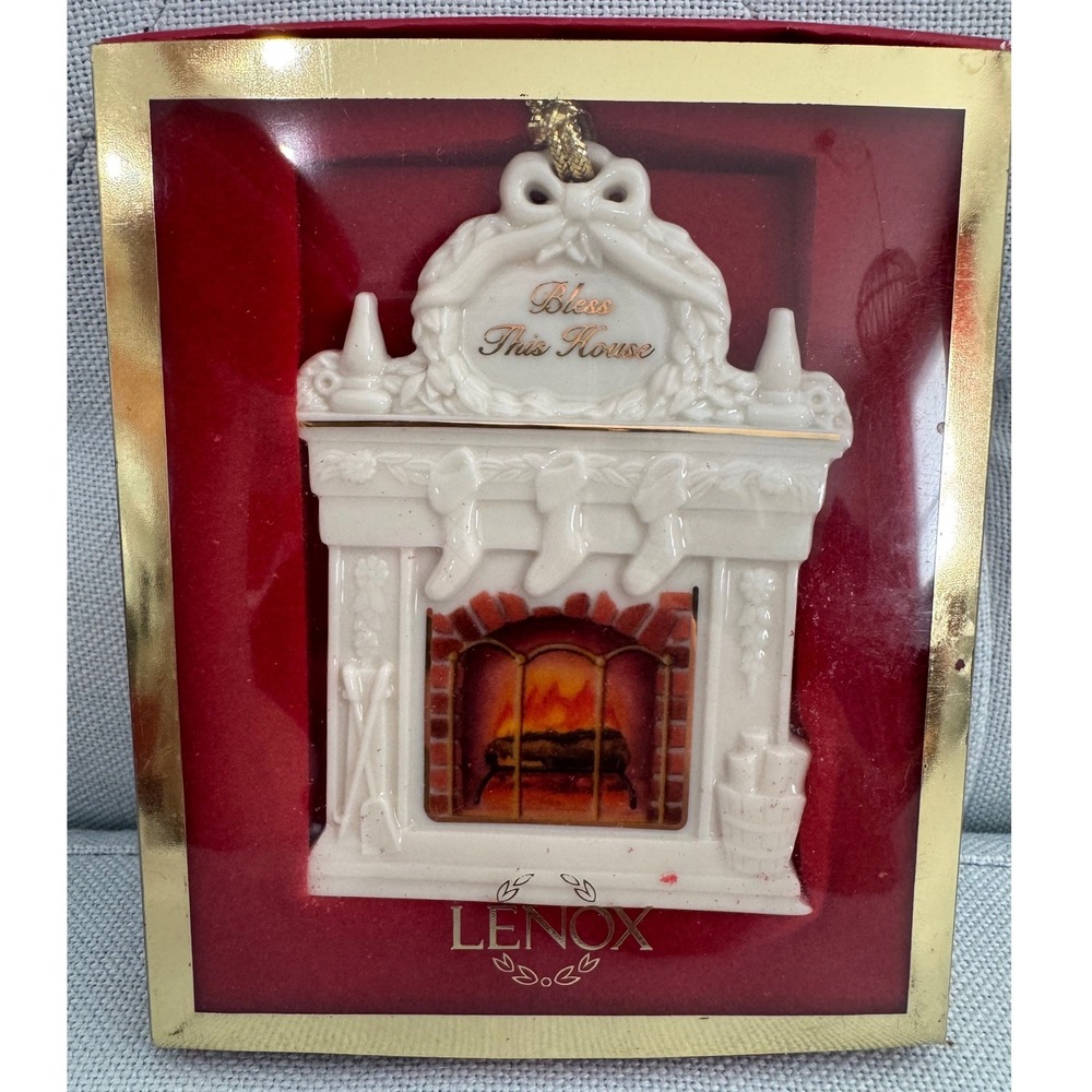 Lenox Bless This House Fireplace Ornament Ivory China Gold Trim 6091490 USA Made
